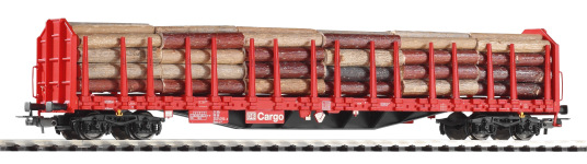 PIKO 54339 - H0 - Stammholztransportwagen Roos-t642 der DB AG; Ep. V - mit Holzladung